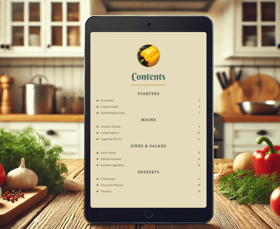 Auto-sorting and categorisation of recipes